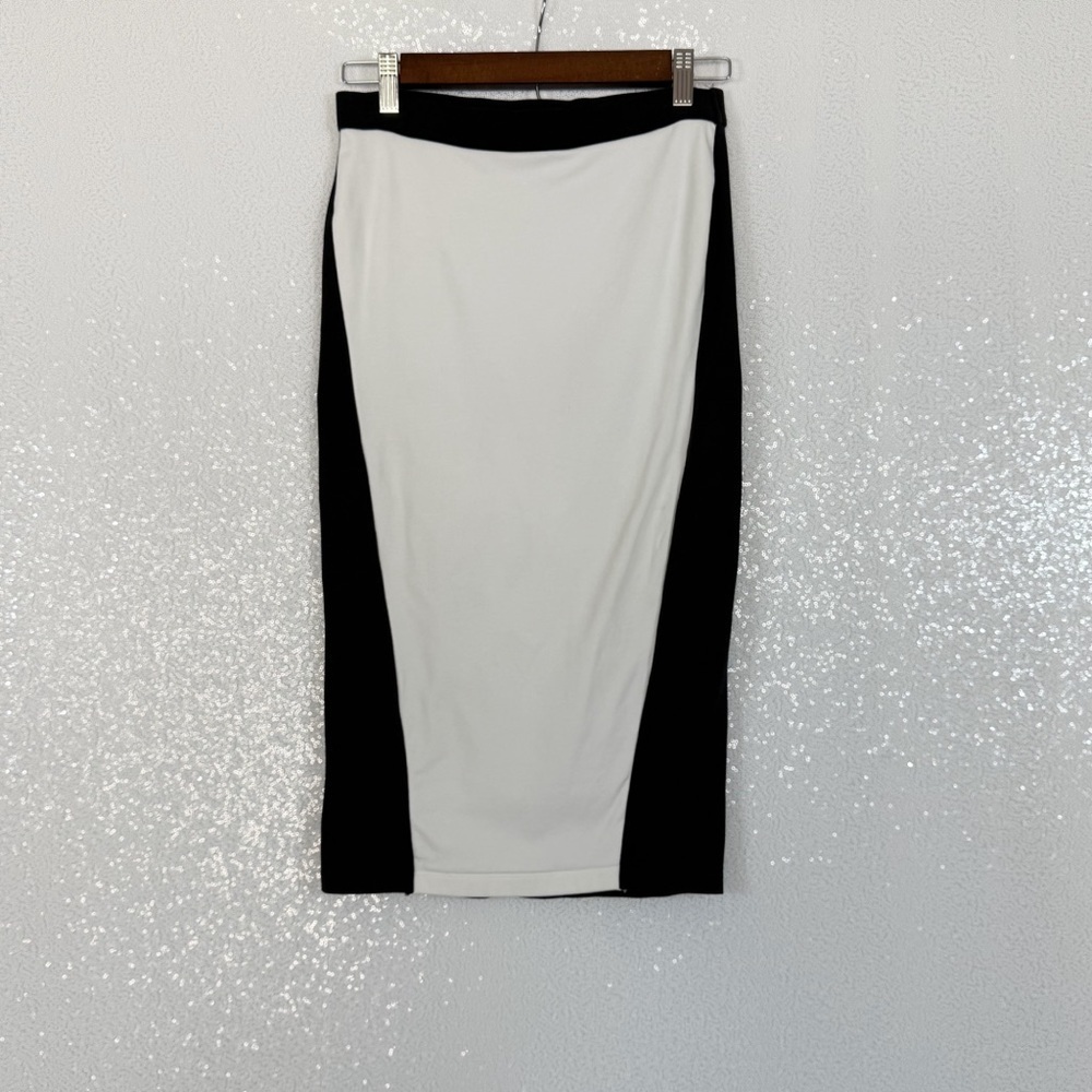 Express Colorblock High Waist Pencil Skirt | Black & White | Size Small